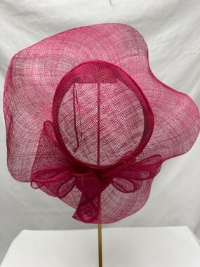 Fuchsia Women's Sinamay Cocktail Fascinator with Bow